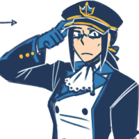 Headshot of a Marina, an Empoleon gijinka. Depicted as a fair-skinned woman with black hair, tied back in a low ponytail. She is wearing formal naval attire.