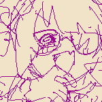 karin wearing gothic lolita, while possessed by viktor. first image has her laughing in an 'oujousama' pose, while the next image has her looking embarassed, slouching while talking to viktor, 'that was cringey as hell, man...'. Viktor is in her hand, as a sword, saying 'but it was cute, though...'