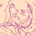 karin trying on a bunch of outfits, while viktor (only visible in the mirror) is giving her bad advice about it. viktor is saying, 'how about this one?'', to which karin responds 'I dunno about the colors, dude...' 'but it's both blue?' 'Yea but these are two different dark blues...' 'Ehh...'