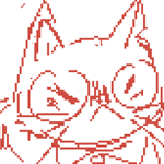 various doodles of nyarin. one where she scratches viktor's face, another where she looks upset, and another where she is 'blepping' while reading a book.