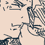 karin reaching up to give caled a kiss on the cheek