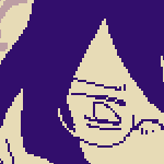 karin sitting in between caled's legs, playing on her 3ds while caled rests his head on the top of hers, chatting idly.