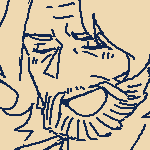 Hunter Viktor sitting on his hammock, with Palico Karin sitting between his legs. Palico Karin seems ticked off, while Viktor looks pleased with himself. Viktor is saying, 'There. A lot comfier, isn't it? Haha.' It is implied that Palico Karin can feel his hard-on behind her.