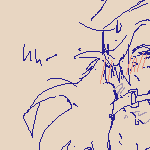 eil bound and gagged, with his ankles specifically bound to a stool with a dildo on top. this image shows him with his legs giving out, fully sitting down on the dildo