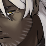 bust of kindred eilhart, with a doodle of aasimar eilhart on the side. the image is comparing the complexion of the two, with kindred eilhart's complexion looking more pallid due to him being dead.