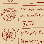 parody of a facebook meme. shows eil updating his profile picture to a headshot of himself looking neutral (and displeased at best). viktor, who is depicted with a profile picture of him holding a cat next to his face with whiskers edited onto his cheeks,  commenting 'a smile might be good.' eil responds, 'nothing to smile about in my life.'