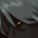 Illustration of VtM AU Eilhart. He licking his fangs and lips, which both coated in blood. He is using the back of his hand to wipe away the excess blood from his mouth as well. 