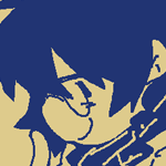 doodle of karin, side profile, wearing a cropped jacket, black turtleneck, and black short shorts. she is holding an arm up, one finger pointing to her face. she is smiling.  