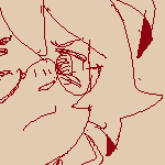 karin sitting criss cross, her head tilted up, going 'hmph!'