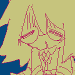 chibi karin sitting down, looking sick, going all 'uuuuu'