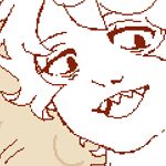 doodle sheet. one with shift wearing a surgical mask and a butcher's attire, all bloody while holding a butcher's knife in one hand and a mutilated corpse in the other, surrounded by hanging meat hooks. one with muppets leaning against a wall, cigarette in hand. one with munn singing 'fukkireta'. one with a doodle of muppets and munn playing tic-tac-toe on shift's forehead while he's knocked out and in torpor. one with a doodle of chibi karin, confused. one with a doodle of munn pointing his finger.