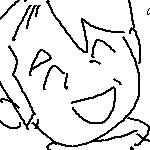 doodle comic. panel one - theo asking his mom 'so...why'd you name him after dad?'' to which salome replies, 'well...the lil' bastard kind of looks like him, don't you think?'. panel two - theo staring down at the puppy in his arms. panel three - close up of the puppy, while theo says, 'i...i don't see it,' while remembering his dad asking him something stupid