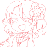 doodle of eilhart-themed and viktor-themed girls in EGL outfits