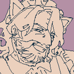 Viktor and Eilhart wearing maid outfits. Viktor is wearing a maid outfit consisting of a frilly apron, a quarter-length sleeved blouse, and a short, fluffy skirt. He is also wearing a knife holster hidden on his upper thigh, stockings, and heeled mary janes. He is wearing matching cuffs and a cat-themed maid headband. he is resting an arm on Eilhart's shoulder, and is winking at the viewer. His hair is left untied, nape-length with a full beard. Eilhart is wearing a full-length maid outfit, consisting of a frilly head accessory, a long apron, a long ankle-length dress with a bishop sleeve, and buttoned mid-leg length boots. He is also holding a G3 rifle in one of his hands, and has a chatelaine hanging on his apron. He has his hair tied in a half-ponytail and his beard is shaven but somewhat grown-in. He looks mildly irritated.