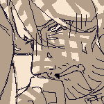 NSFW Warning. Viktor and Eilhart having anal sex in a confessional booth. Eilhart is seated on a small chair, back to the wall of the confessional, with both of his legs being hoisted up by Viktor. He is still wearing his roman collared shirt and his socks and shoes. Viktor has his pants pushed down, and is wearing a turtleneck. Viktor is mentally noting that Eilhart is '...[he's] getting noisy...'.