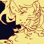 viktor bowing to a young eil, both dressed in vaguely 15th and 16th century inspired attire, respectively