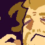 doodle of beastren karin and pawn viktor wearing the dragon's dogma 2 dlc pre-order bonus outfits; a white dress with a navy sash running down the middle with golden diamond-themed decor, full-length white gloves, and a furred bolero for karin. a silver gorget with a white surcoat with gold trim, and maille sleeves with fur-trimmed leather gauntlets for viktor