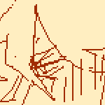 doodle of eil getting embarrassed. first he'll acknowledge it, then proceed to completely ignore it. in the drawing he is shown looking at someone offscreen, before turning around, scowling while his cheeks and ear get flushed
