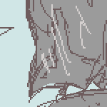 drawing of (almost) fully armored eil, riding dick, back facing the viewer