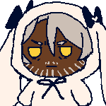 gif of chibi eil in a bunny-dog-thing outfit, walking