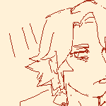 (vtm au) eil and theo standing together, with eil looking off into the distance, annoyed, arms crossed. theo is idly sipping from a fast food chain paper cup, presumably filled with blood