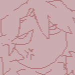 drawing of viktor and eilhart in casual clothing, with viktor leaning on eilhart's shoulder, and eilhart with his arms crossed. a doodle of a karin and an irritated theo can be seen in the corner.