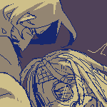 (nsfw) drawing of wasteland AU viktor and eil going at it, fully clothed, in an extremely cramped space