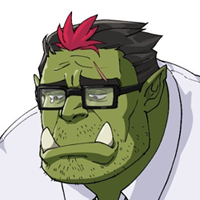 indie vtuber randon the orc, looking sad