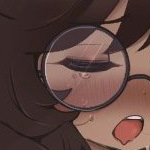 Commission from sweazy. NSFW Warning: Karin lying down, propped up with one elbow, jacket falling off her shoulder and her shirt pushed up to reveal her chest. She is thrusting Caled's sword form's hilt inside herself, legs raised in the air.